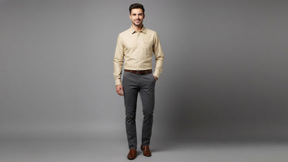 Hevastra Sand Beige Oxford Shirt