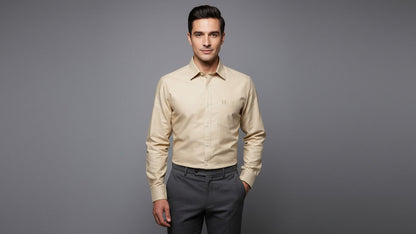Hevastra Sand Beige Oxford Shirt
